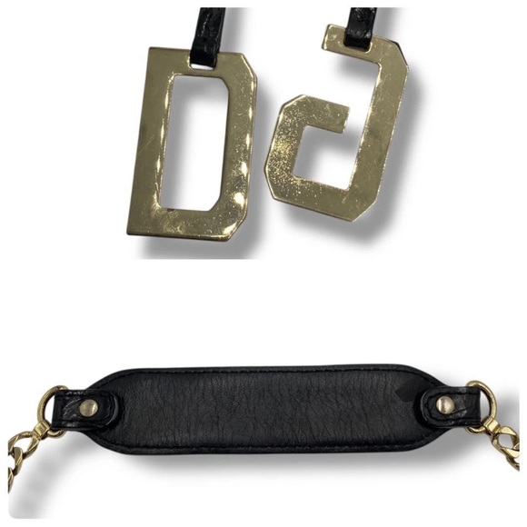 Dolce & Gabbana Black Leather Shoulder Bag with Gold Ring - Picture 9 of 11